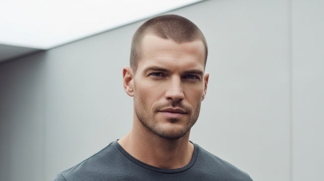 gaya rambut buzzcut [AI]