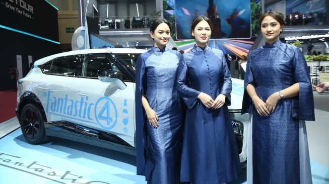 Vinfast VF7 jadi salah satu bintang utama di booth Vinfast GIIAS 2025. (Foto: Vinfast)