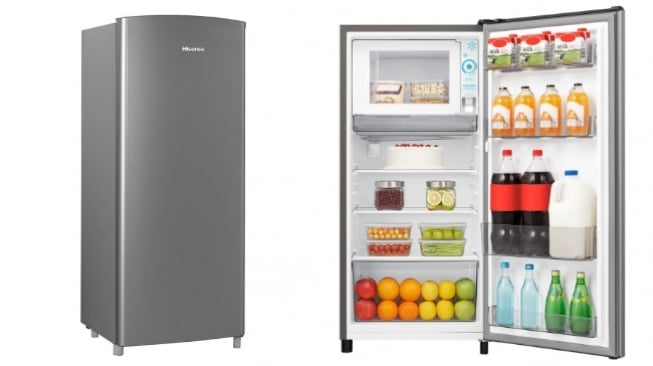 Kulkas 1 Pintu Tanpa Bunga Es dan Hemat listrik - Hisense RR195D4IGN. [Hisense]