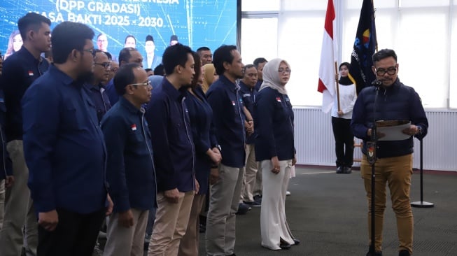 Para pengurus GRADASI 2025-2030 di Gedung Kementerian Dalam Negeri, Jakarta Pusat, Kamis (24/7/20225).(Dokumentasi pribadi)