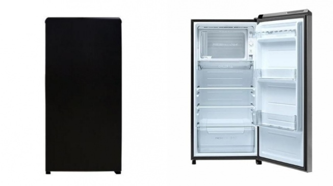 Kulkas 1 Pintu Tanpa Bunga Es dan Hemat listrik - AQUA AQR-D205. [AQUA]