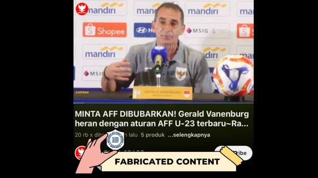 CEK FAKTA, Pelatih Timnas U-23 Minta AFF Dibubarkan. [TurnBackHoax.id]