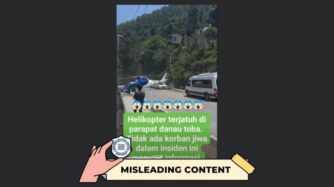 CEK FAKTA, Video Heli VT-RNK Jatuh di Danau Toba