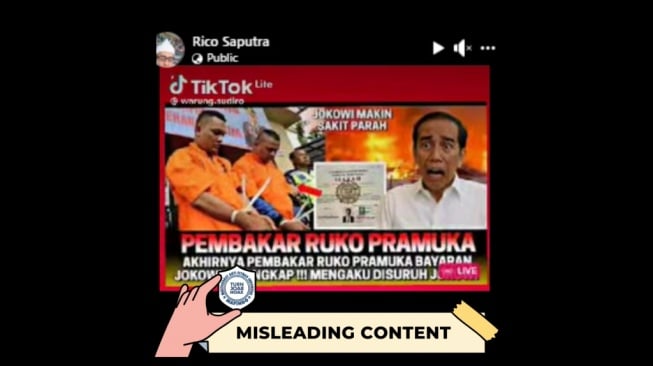 CEK FAKTA, Jokowi Suruh Bakar Ruko Pramuka, Asal Foto Dipertanyakan