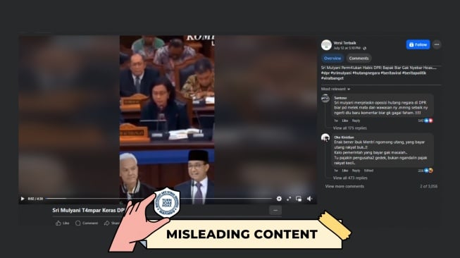 CEK FAKTA, Sri Mulyani Permalukan DPR Soal Keuangan Negara. [TurnBackHoax.id]