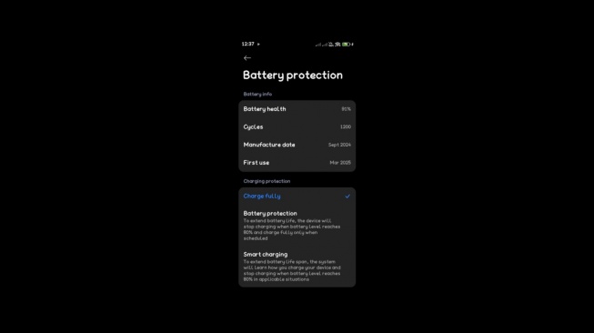 Kesehatan baterai di Redmi. [Xiaomi Time]