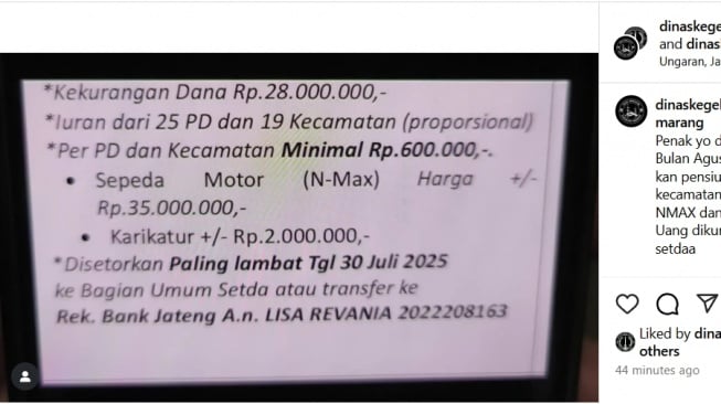 Viral Dugaan Pungli Iuran Beli NMAX untuk Sekda Pensiun di Kabupaten Semarang!