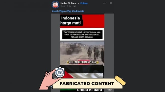CEK FAKTA, TNI Tantang Israel Perang Besar. [TurnBackHoax.id]
