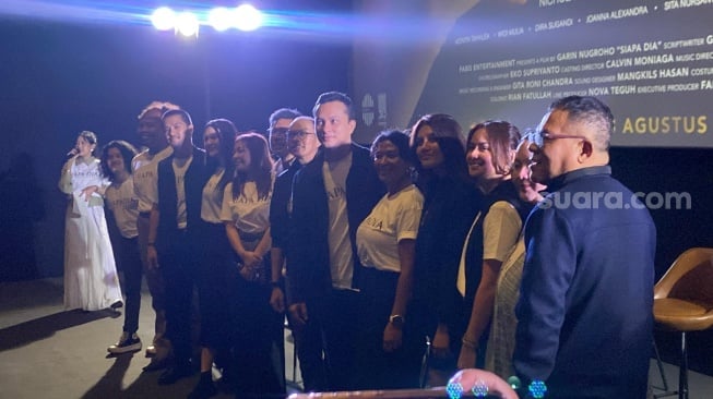 Nicholas Saputra dalam konferensi pers film Siapa Dia di kawasan MH. Thamrin, Jakarta Pusat pada Selasa, 29 Juli 2025. [Suara.com/Tiara Rosana]
