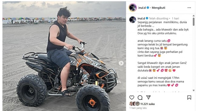 Inul Daratista Ungkap Kekhawatiran saat Anak Beranjak Dewasa, [Instagram]
