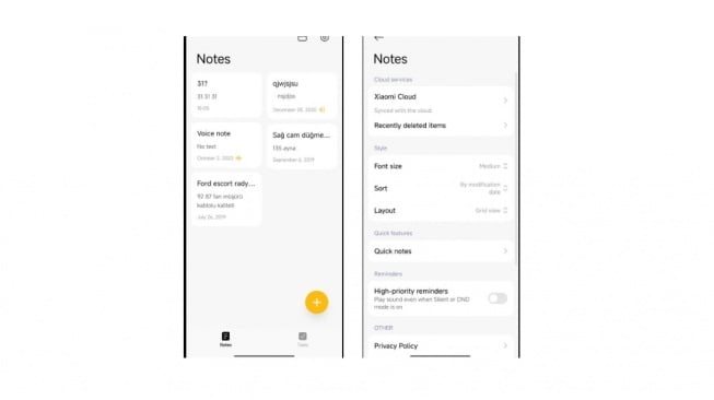 Aplikasi Notes di HyperOS 3. [Xiaomi Time]
