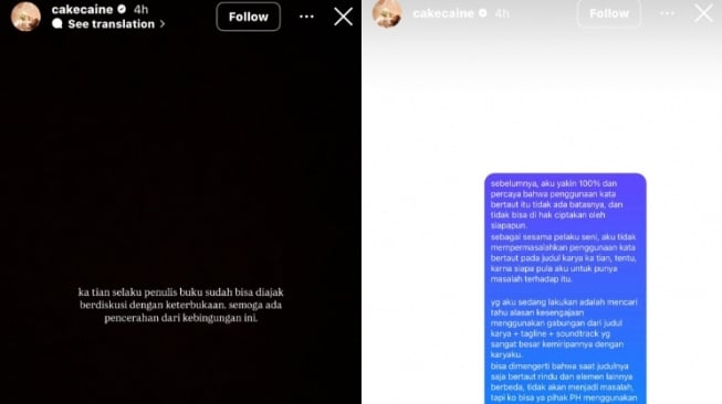 Nadin Amizah was-was dituntut buntut protes lagunya digunakan judul Film Bertaut Rindu. [Instagram]