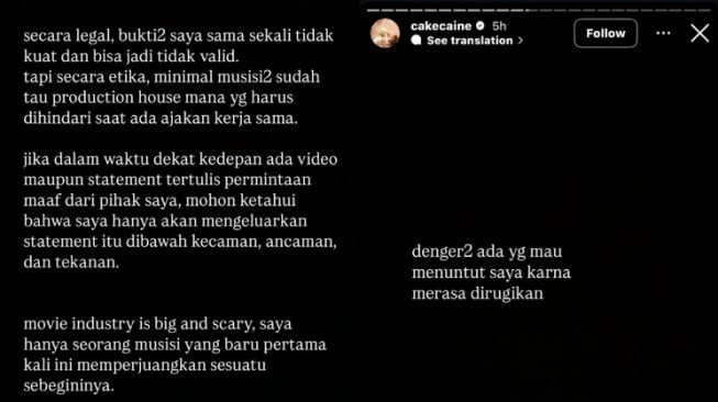 Nadin Amizah was-was dituntut buntut protes lagunya digunakan judul Film Bertaut Rindu. [Instagram]