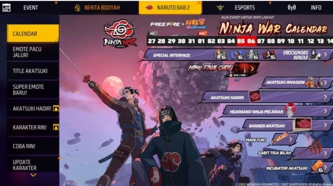 Kalender event di FF dan FF Max. (ist)
