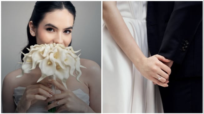 Potret Cantik Steffi Zamora Kenakan Gaun Pengantin Serba Putih
