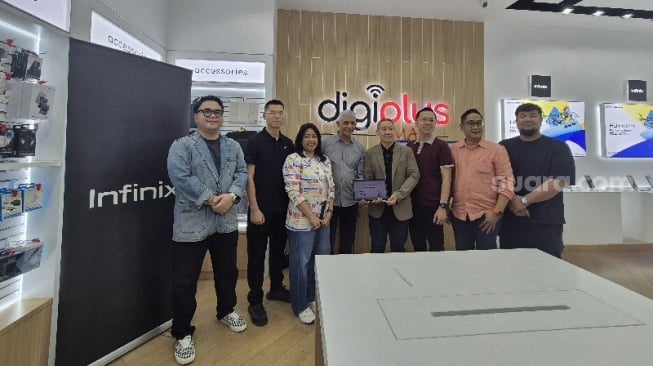 Kolaborasi Digiplus dan Infinix di Jakarta, Kamis (31/7/2025). [Suara.com/Dythia]
