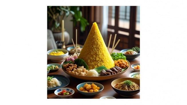 Tumpeng Modern Minimalis (AI, Canva Design)