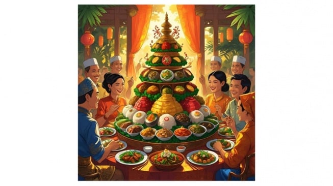 Tumpeng Bhinneka Tunggal Ika (AI, Canva Design)