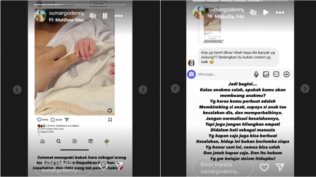 Denny Sumargo ucapkan selamat untuk Erika Carlina, tetapi malah tuai hujatan (Instagram/@sumargodenny)