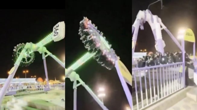 Viral Detik-Detik Wahana Pendulum Patah di Arab Saudi: 23 Pengunjung Terluka!