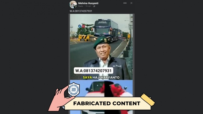 CEK FAKTA, Kopral (Purn) H. Haryanto Janji Bagi-Bagi Rp 50 Juta. [TurnBackHoax.id]