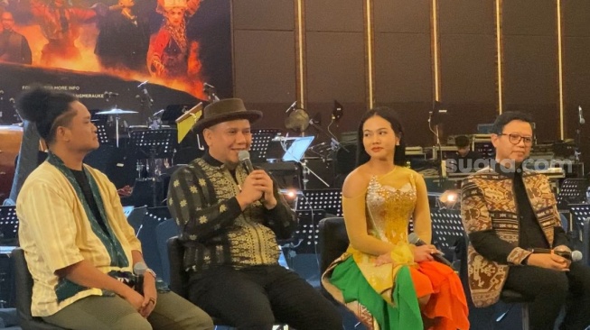 Konferensi pers Pagelaran Sabang Merauke 2025 di kawasan MH. Thamrin, Jakarta Pusat pada Senin, 4 Agustus 2025 [Suara.com/Tiara Rosana].