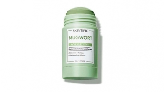 Rekomendasi Masker Wajah Exfoliating - SKINTIFIC Mugwort Clay Mask. [Tokopedia]