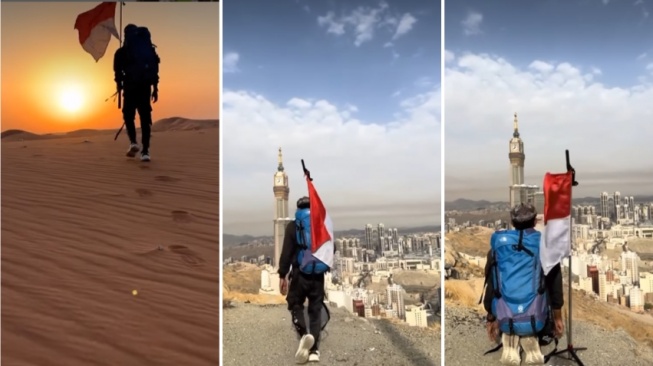 Aksi Jalan Kaki 9 Bulan ke Mekah Pemuda Tangerang Ini Viral Berkat Siaran Langsung (Instagram)