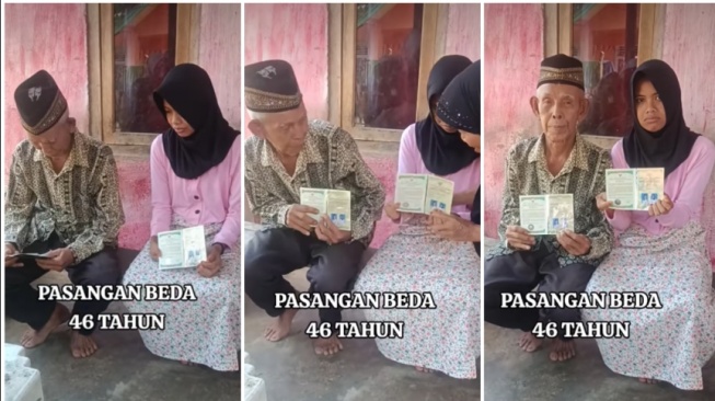 Pernikahan beda 46 tahun di Bengkulu, wajah kaku sang istri jadi sorotan (Instagram)