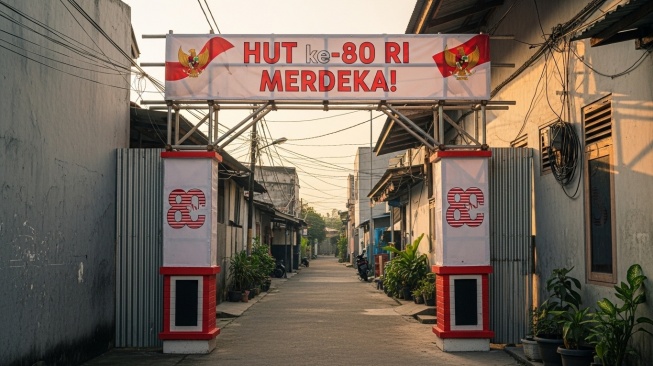 Ilustrasi gapura HUT ke-80 RI (Google Studio AI)