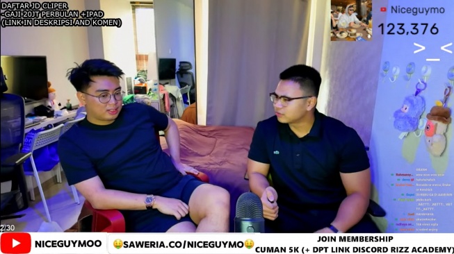 Timothy Ronald di live streaming YouTube Niceguymo (YouTube/Niceguymo)