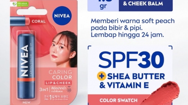 NIVEA Lip Balm Caring Color (Shopee)