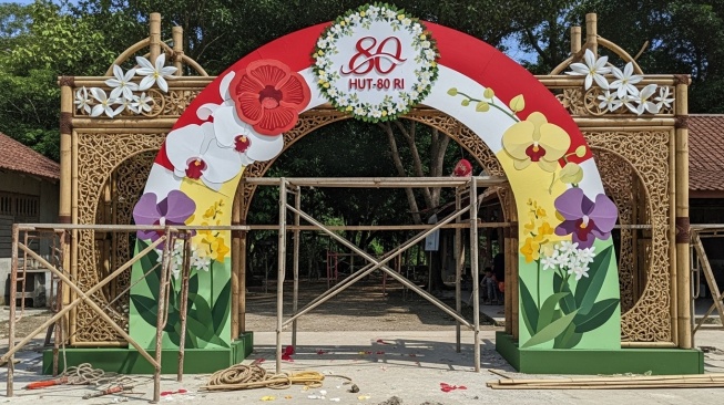 Ilustrasi gapura HUT ke-80 RI (Google Studio AI)