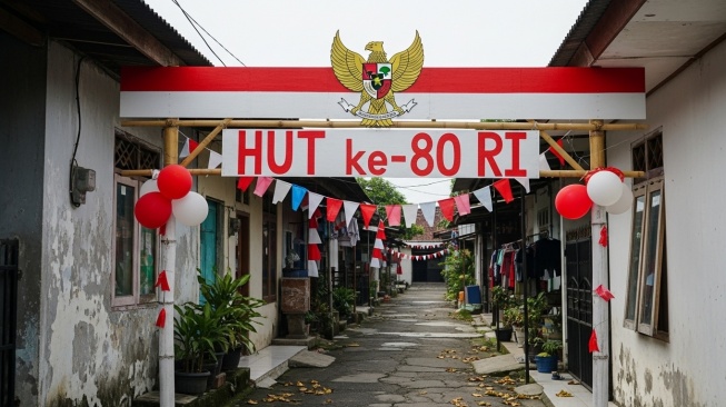 Ilustrasi gapura HUT ke-80 RI (Google Studio AI)