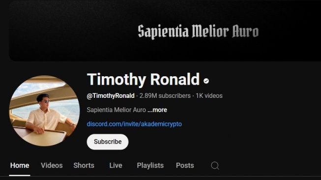 Kanal YouTube Timothy Ronald (YouTube)