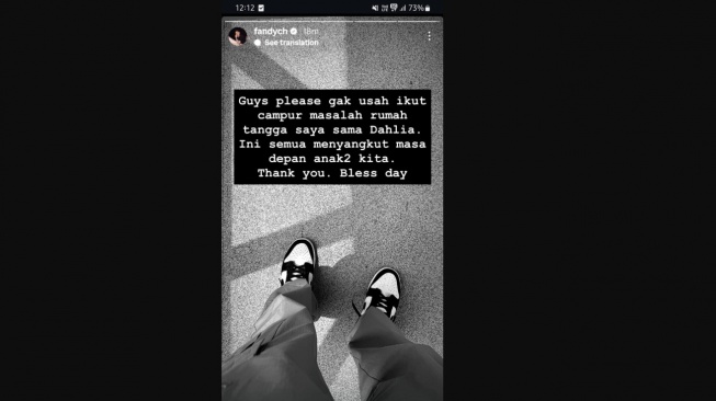 Digugat Cerai Dahlia Poland, Fandy Christian Buka Suara. [Instagram]