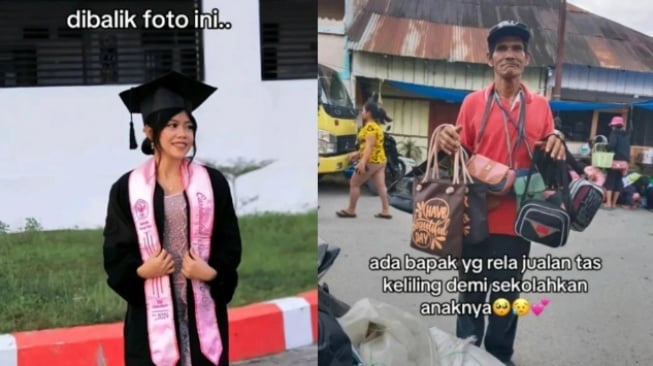 Jualan Tas dan Pinjam Ongkos Demi Wisuda Anak, Ucapan Ayah Ini Bikin Banjir Air Mata. [Instagram]