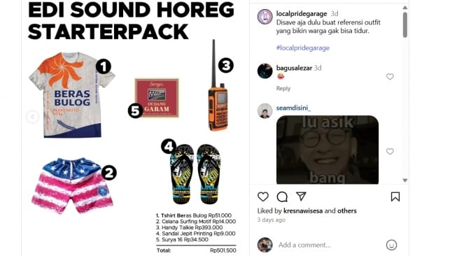  Outfit Edi Sound Horeg. [Instagram]