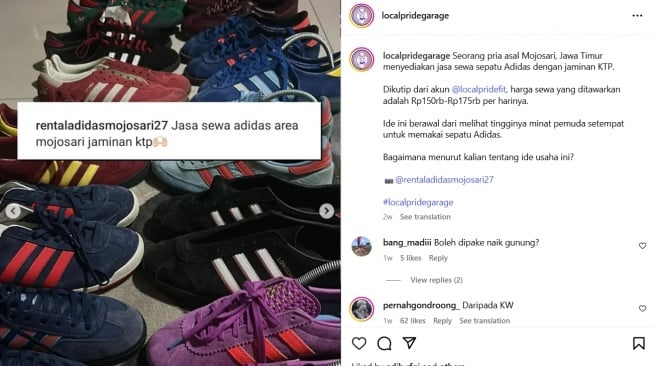 Tangkapan layar sepatu samba. [Instagram]