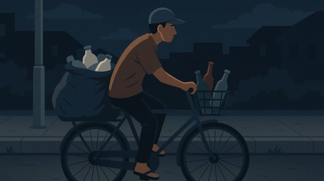 Semangat Namin di Usia Senja: Bersepeda Tengah Malam Demi Rezeki dan Lingkungan