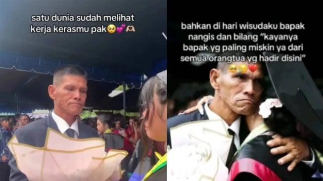 Jualan Tas dan Pinjam Ongkos Demi Wisuda Anak, Ucapan Ayah Ini Bikin Banjir Air Mata. [Instagram]