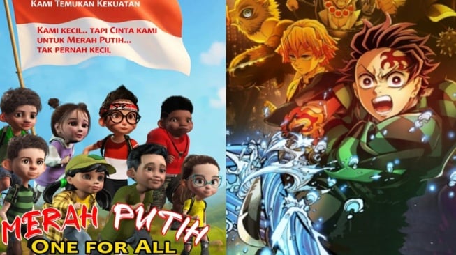 Rilis Terpaut Sehari, Pilih Nonton Merah Putih One for All atau Kimetsu No Yaiba Infinity Castle?