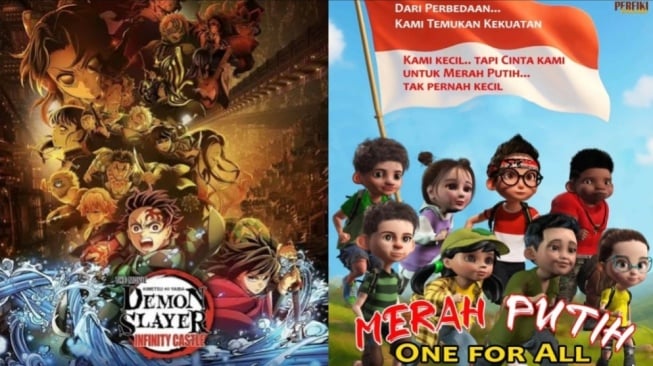 Saingan Berat! Jadwal Bioskop Demon Slayer Barengan Merah Putih One for All