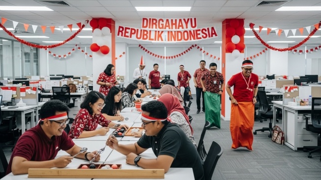 Lomba 17 Agustus di kantor (Google Studio AI)