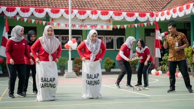 Lomba 17 Agustus di sekolah (Google Studio AI)
