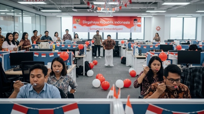 Lomba 17 Agustus di kantor (Google Studio AI)