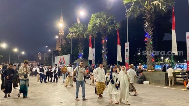 Tokoh Lintas Agama Zikir Kebangsaan dan Ikrar Bela Negara yang digelar oleh Jamiyyah Ahlith Thariqah Al Mu'tabaroh Ahlussunnah wal Jamaah (Jatma Aswaja) di Masjid Istiqlal, Jakarta Pusat, Minggu (10/8/2025). [Suara/Fakhri]
