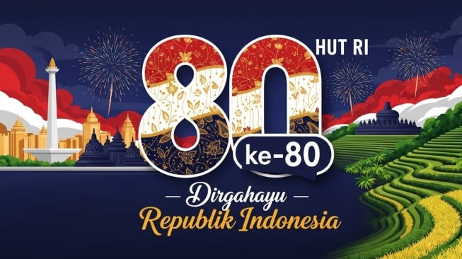 Ilustrasi poster HUT ke-80 RI (Google Studio AI)