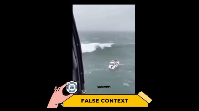 CEK FAKTA, Benarkah Video Kapal Terhempas Ombak Ini dari Tsunami Rusia. [TurnBackHoax.id]