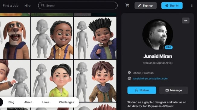 portfolio milik Junaid Miran (artstation.com/junaidmiran)